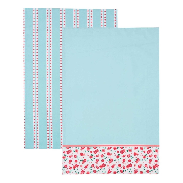 2 Kitchencraft Küchentücher, Blümchen Ditsy 