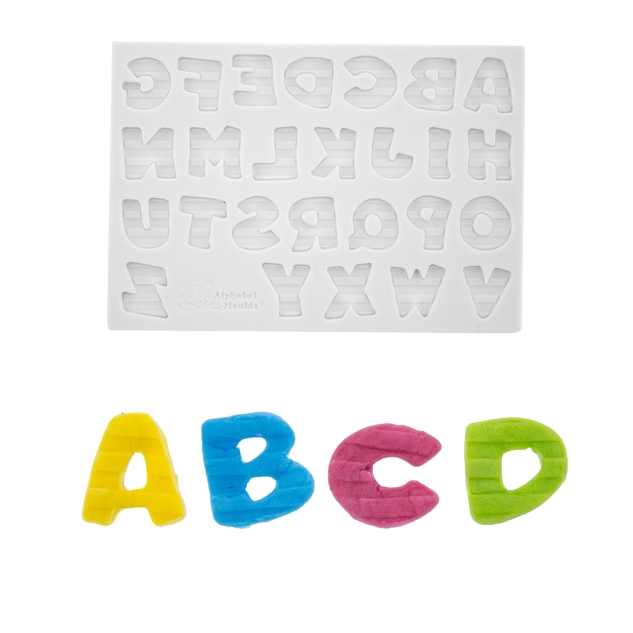 Alphabet mit Streifen| Fondantform aus Silikon 