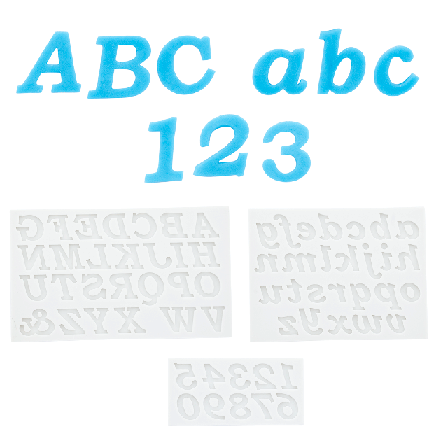 Alphabet und Zahlen | Fondantform aus Silikon 