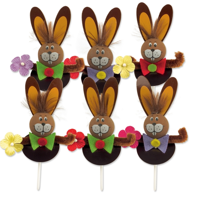 Günthart 100 Stück Chenile-Einstecker, Osterhasen 