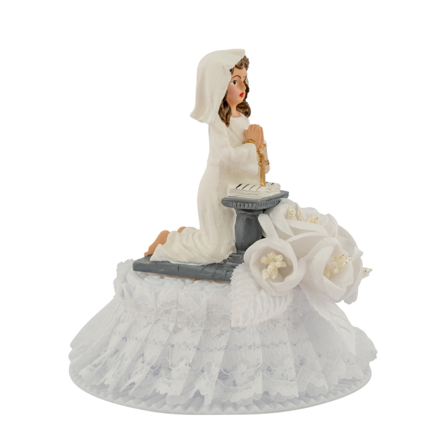 Kommunion Mädchen, Tortenfigur kniend 