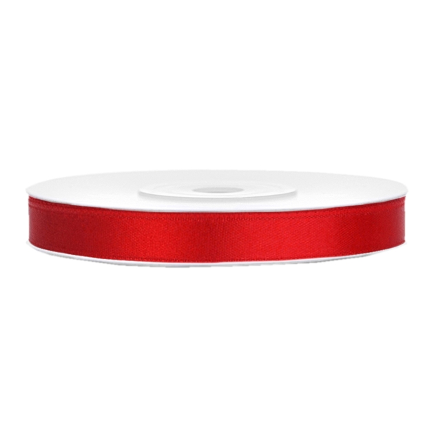 Satinband rot B:6mm, L:25 m 