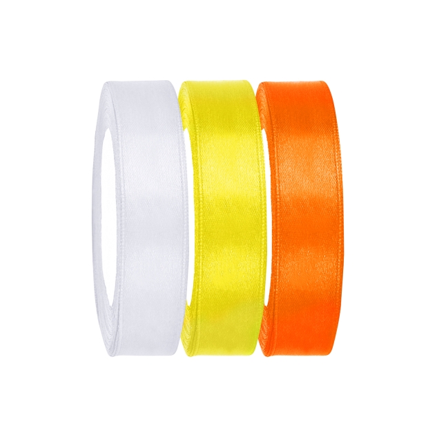 1 Satinband Set weiß - gelb - orange 
