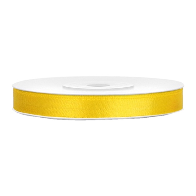 Satinband gelb B:6mm, L:25m 