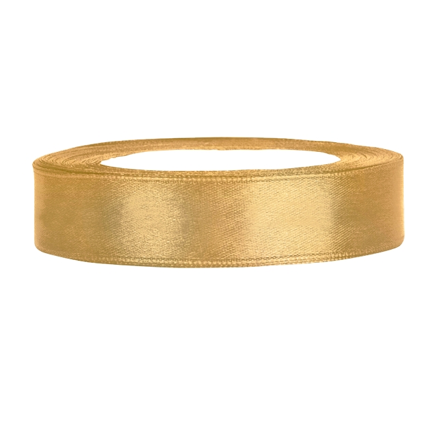Satinband hellgold B:12mm, L:25m 