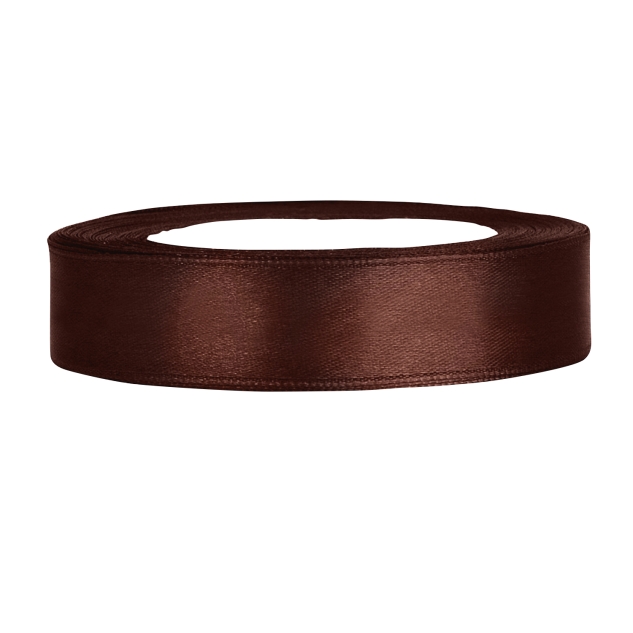 Satinband braun B:12mm, L:25m 