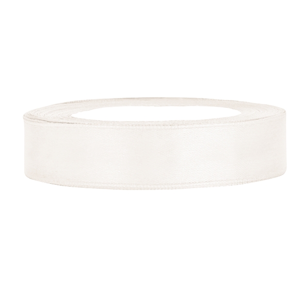Satinband naturweiß B:12mm, L:25m 