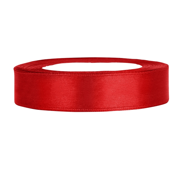 Satinband rot B:12mm, L:25 m 