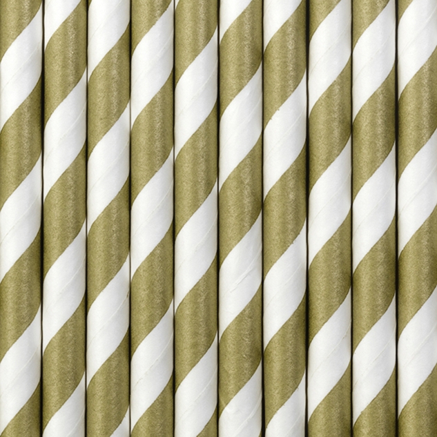 10 Strohhalme, gold 