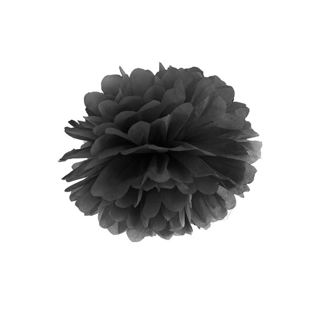 Pompom schwarz aus Seidenpapier, Ø 35cm 