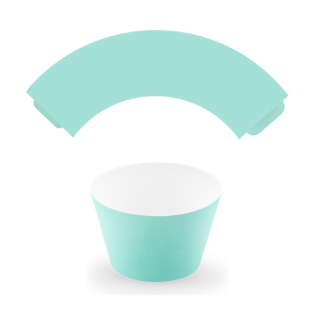 6 Cupcake wrappers, türkis 