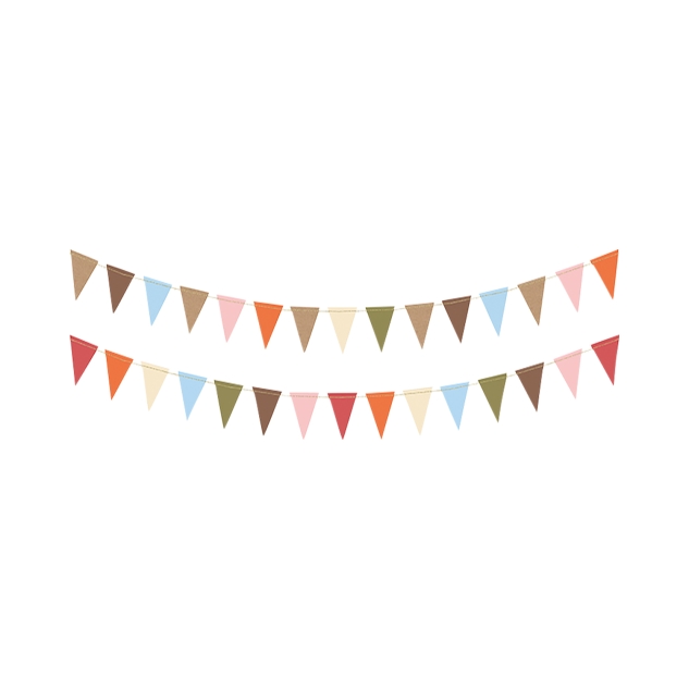1 Girlande aus Papier, Waldtier Farben 