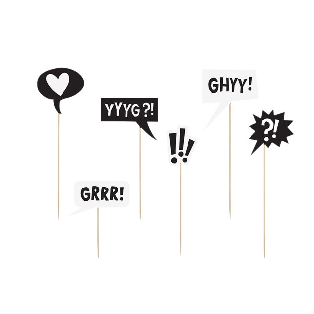 Cake Topper Set Sprechblasen 