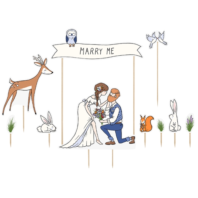 Cake Topper - Marry Me / Heirate mich 