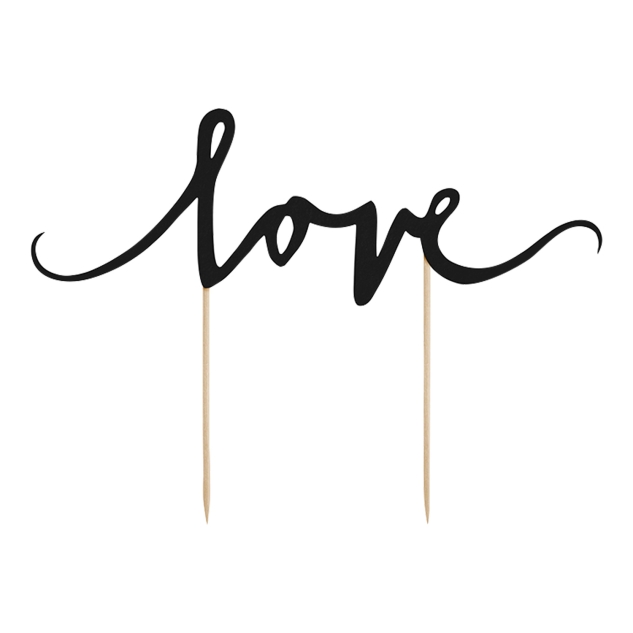 Cake Topper Love, schwarz 