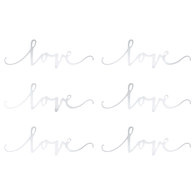 6 Tischdekoration / Konfetti Love, silber 