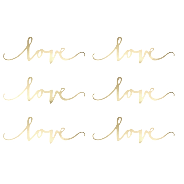 6 Tischdekoration / Konfetti Love, gold 