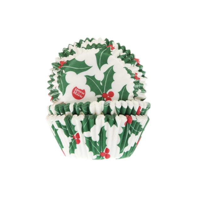Muffinförmchen Ilexblätter 