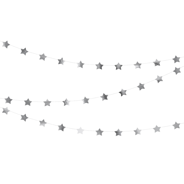Sterngirlande Silber, 3.6 Meter 