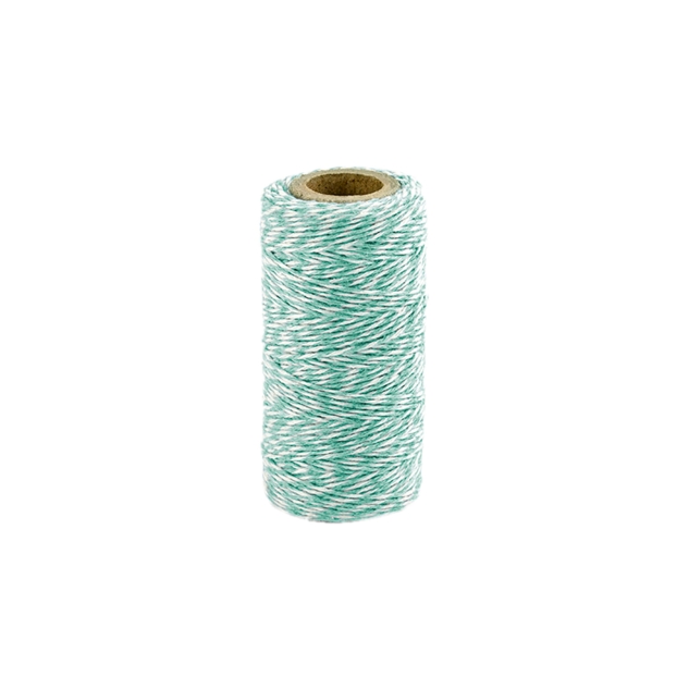 50m Bäckergarn / Bakers Twine, mintgrün weiß 