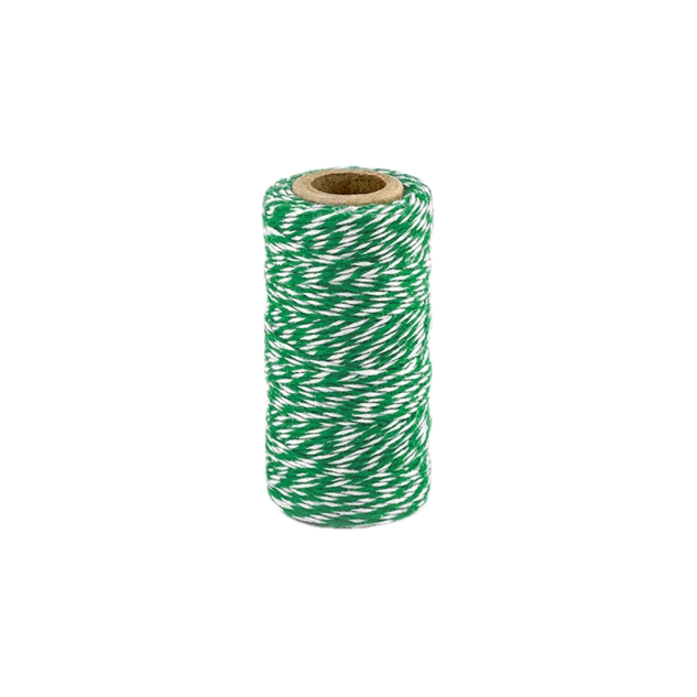 50m Bäckergarn / Bakers Twine, grün weiß 