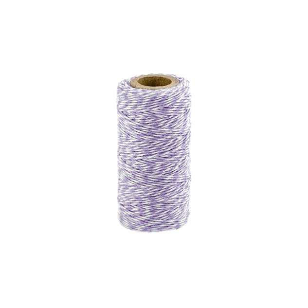 50m Bäckergarn / Bakers Twine, flieder weiß 