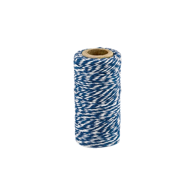 50m Bäckergarn / Bakers Twine, dunkelblau weiß 