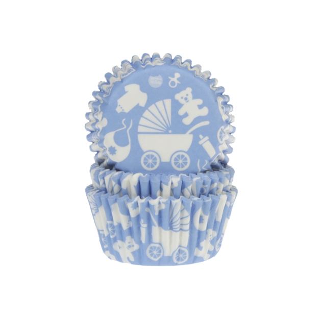 50 Muffinförmchen, Baby, blau 