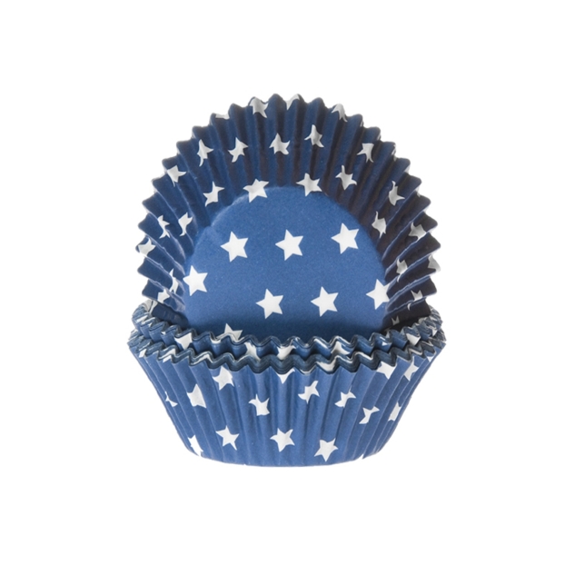 50 Muffinförmchen, dunkelblau mit Sternen 