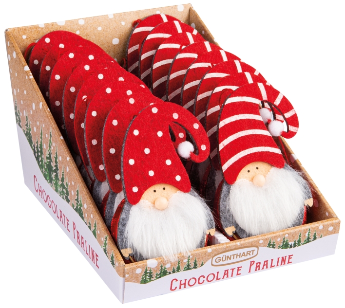 16 Stück Filz Nikolaus auf Pralinentaler aus Schokolade mit Nikolaus Filzmotiv 