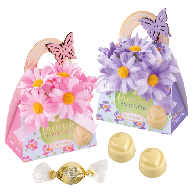 Günthart 16 Stück Pralinentäschchen Blumenstrauch mit Schmetterling 