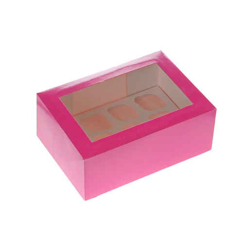 12er Mini Cupcake Box, pink 