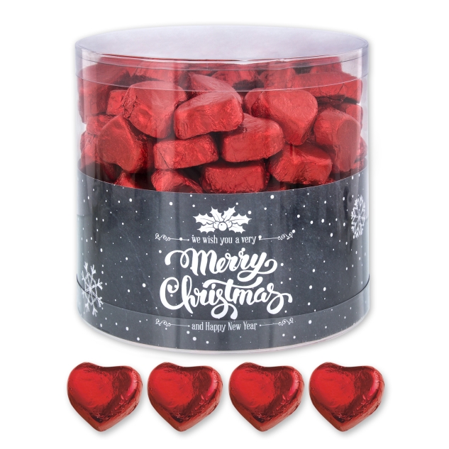 Günthart 150 rote Herzen aus Schokolade | Merry Christmas 