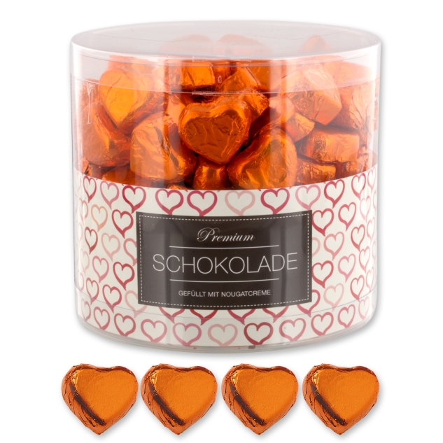Günthart 150 orange Herzen aus Schokolade | Herzchen 