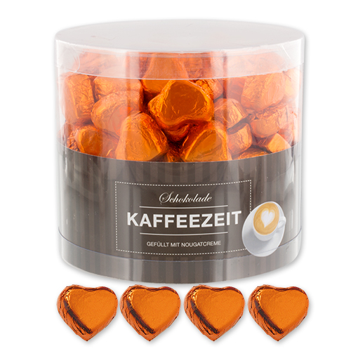 Günthart 150 orange Herzen aus Schokolade | Kaffeezeit 