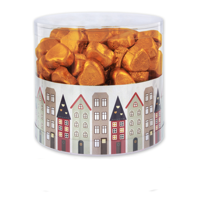 Günthart 150 orange Herzen aus Schokolade | Fachwerk Häuser 