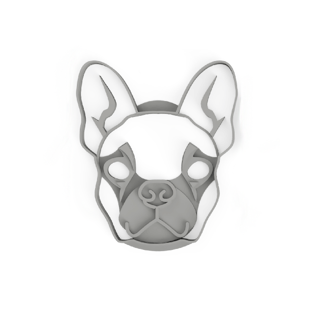 3D Keksausstecher Französische Bulldogge Gesicht 