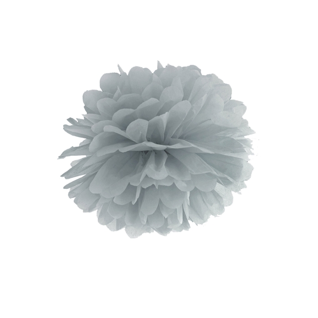 Pompom grau aus Seidenpapier, Ø 35cm 
