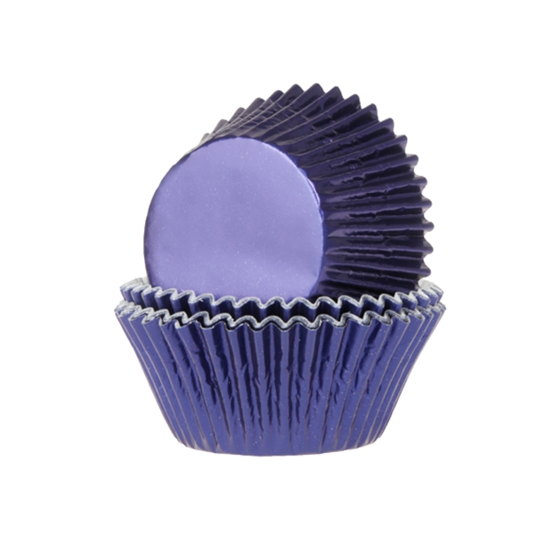 24 Muffinförmchen Metallic blau 
