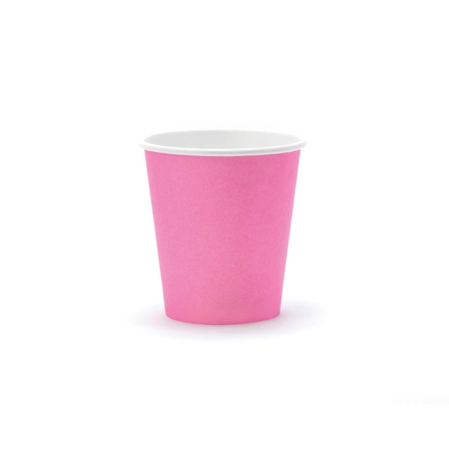 6 Pappbecher, rosa 