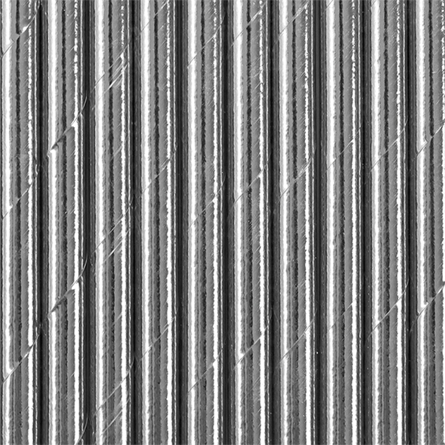 10 Papier Strohhalme, silber, 19,5cm 