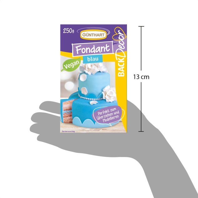 BackDecor Fondant blau, 250 gr | 100% Vegan | Palmölfrei | Reißfest 