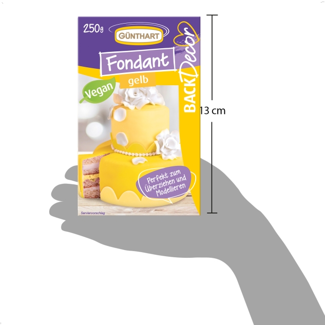 BackDecor Fondant gelb, 250 g, 100% Vegan, Palmölfrei, |Reißfest 