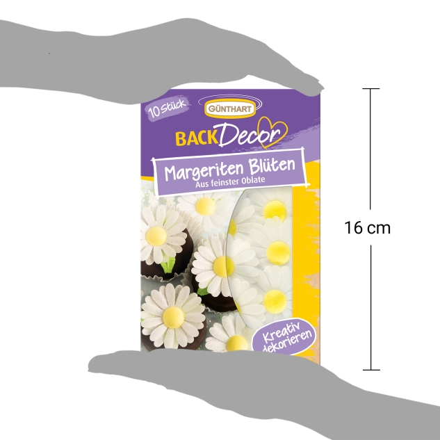 BackDecor 10 Margeriten Blüten aus Oblate 