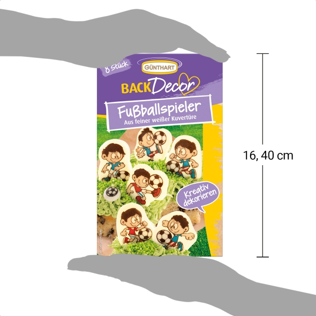 BackDecor Fußball Set 8 essbare Schoko Fußballer aus weißer Schokolade und Fußball Streusel Mix aus Zucker 