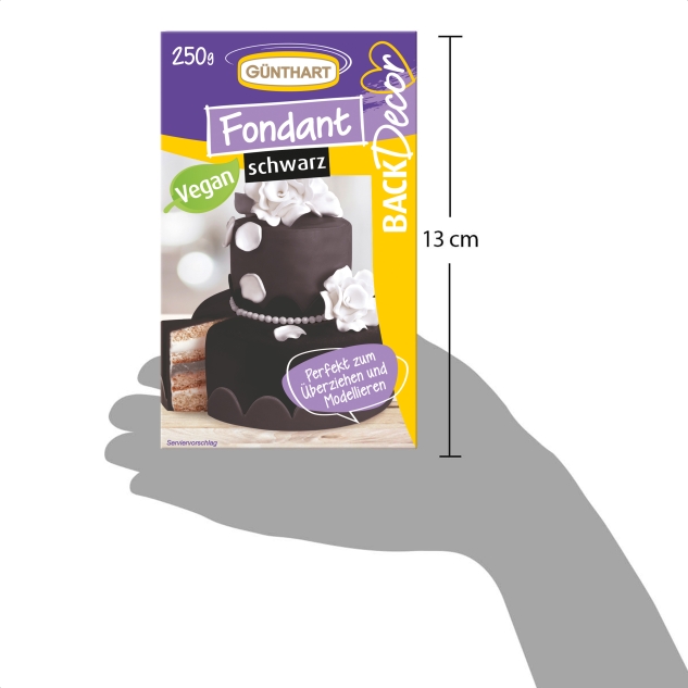 BackDecor Fondant schwarz , 250 g | 100% Vegan | Palmölfrei | Reißfest 