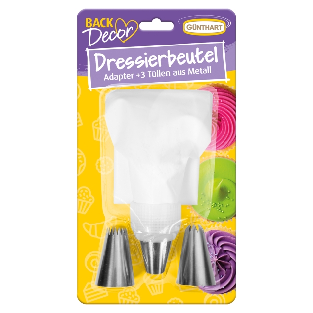 BackDecor 5 x Dressierbeutel Spritzbeutel mit Tüllen VKE 