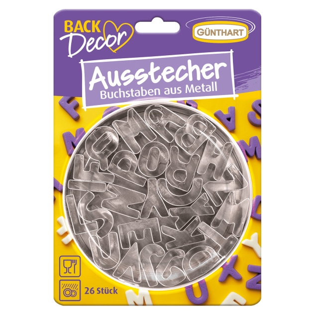BackDecor 10 x Ausstecher Set Groß Buchstaben Alphabet 