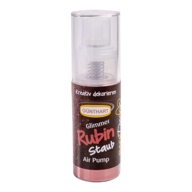 Günthart BackDecor 12 Stück Pumpspray Glimmer Rubin Rubinrot Puder zum Dekorieren von Torten Cupcakes und Desserts 