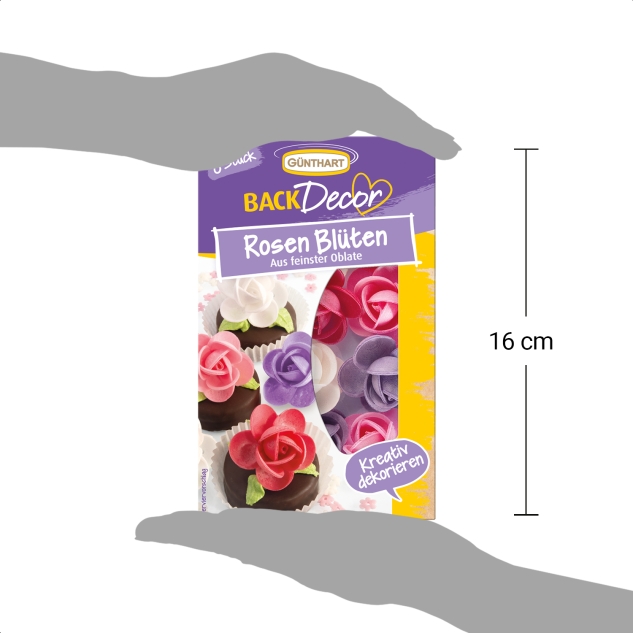 BackDecor 8 Rosen Blüten aus Oblate 